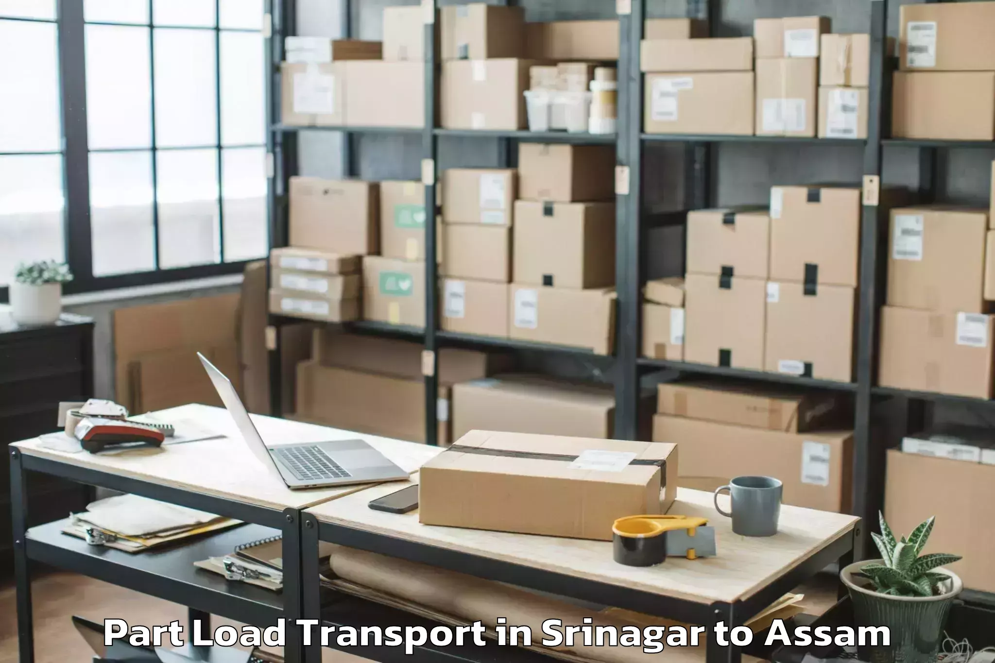 Book Srinagar to Balighat Part Load Transport Online